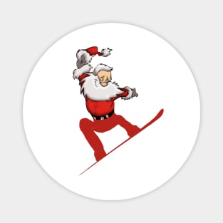 Santa Skateboarding Magnet